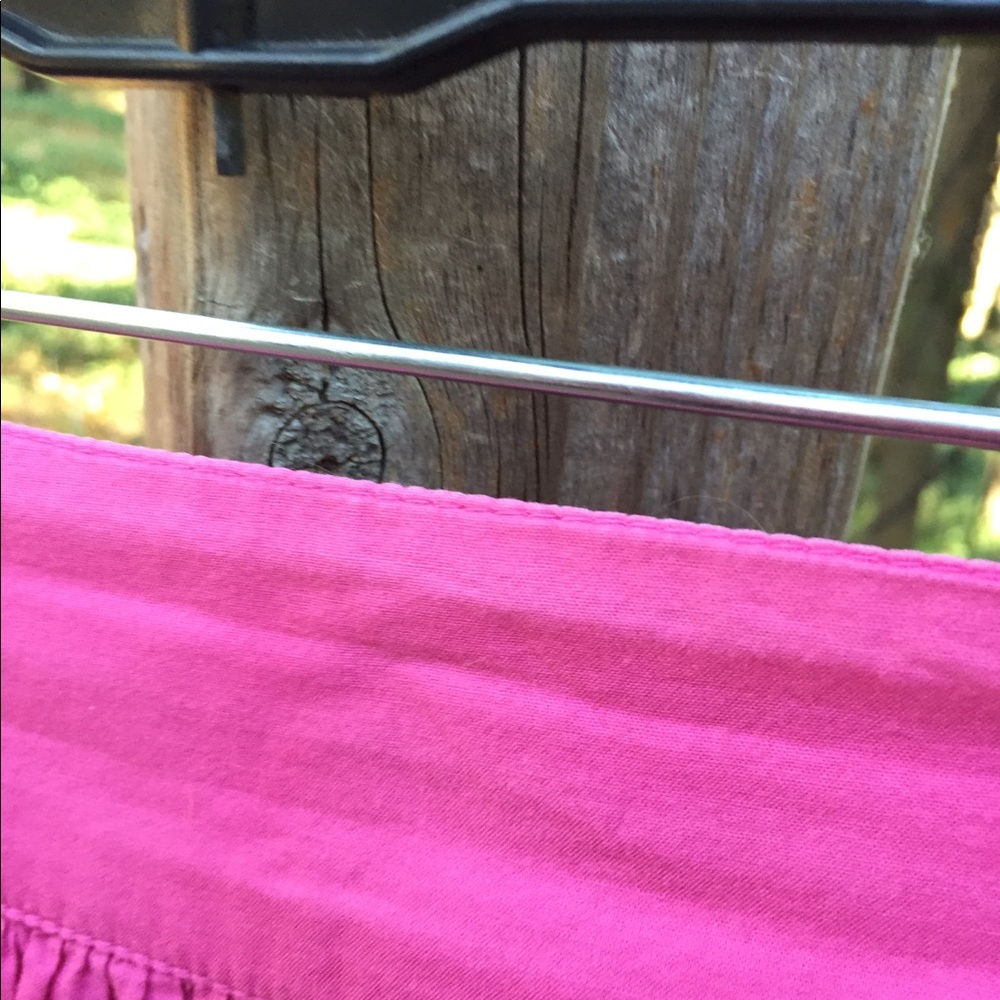 Cotton pink magenta  crinkled  vintage tiered  mini skirt - Picture 4 of 7
